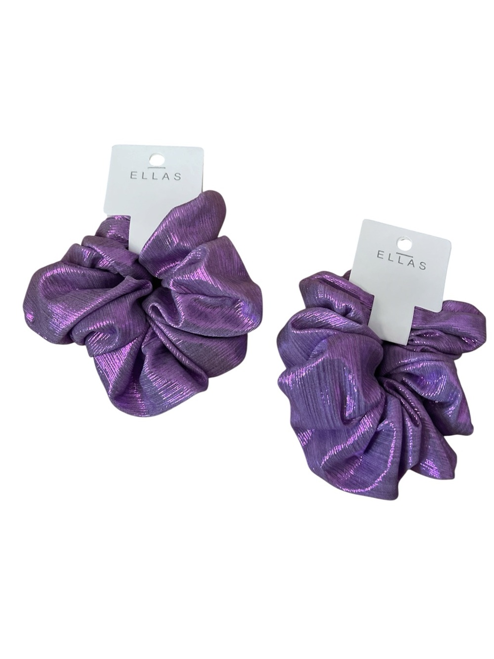 ELLAS SET OF MERMAID VIBE PURPLE SHIMMER SCRUNCHIES HAIR TIES